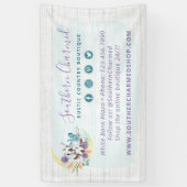 Südliches Baumwollmoon und rustikales Holzland Banner (Vertikal)