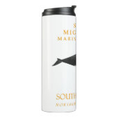 Südliches Carolina-Gebiet Migrations-RIght Whale Thermosbecher (Nach links gedreht)