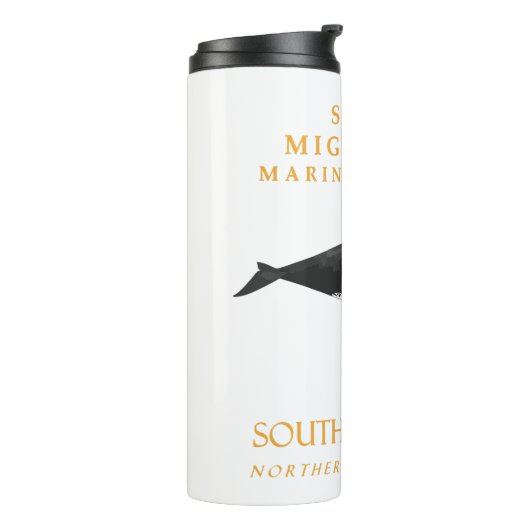 Südliches Carolina-Gebiet Migrations-RIght Whale Thermosbecher (Nach links gedreht)