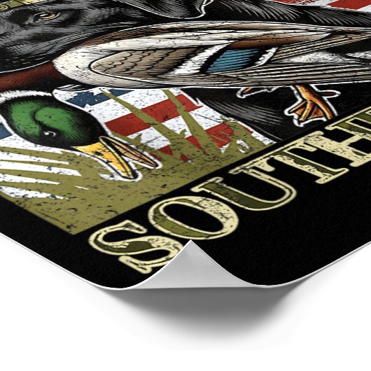 Südliches Entenjagdschwarzes Labor im Freien Poster (Ecke)