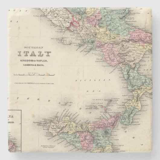 Südliches Italien-Königreich von Neapel Steinuntersetzer (Vorderseite)