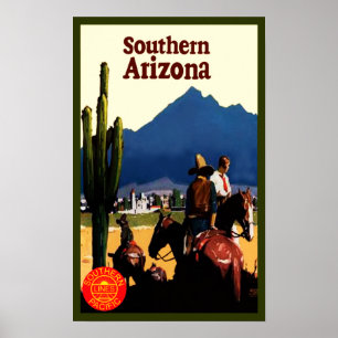 Südliches Retro Reise-Plakat Arizonas Poster