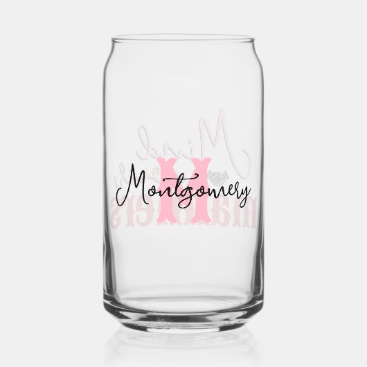 Südliches Zitat: Ihre Mannen rosa rote Monogramm Dosenglas (Rückseite)