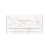 SüdMagnolien Blossom Blush Große Notation Adressaufkleber (Vorne)