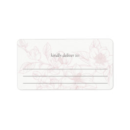 SüdMagnolien Blossom Blush Große Notation Adressaufkleber