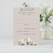 SüdMagnolien Hochzeitskarten für vertikale Antwort Einladung (Stehend Vorderseite)