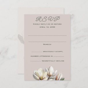 SüdMagnolien Hochzeitskarten für vertikale Antwort Einladung