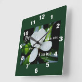 SüdMagnolien mit Leviticus 11:44 Quadratische Wanduhr (Winkel)