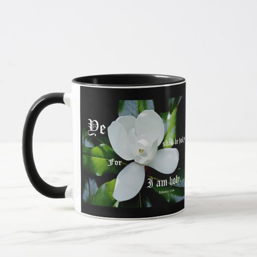 SüdMagnolien mit Leviticus 11:44 Tasse (Links)