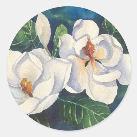 Südmagnolien Runder Aufkleber (Vorderseite)