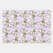 SüdMagnolische Blume Gemustertes Wrapping Paper Geschenkpapier Set (Vorderseite 2)