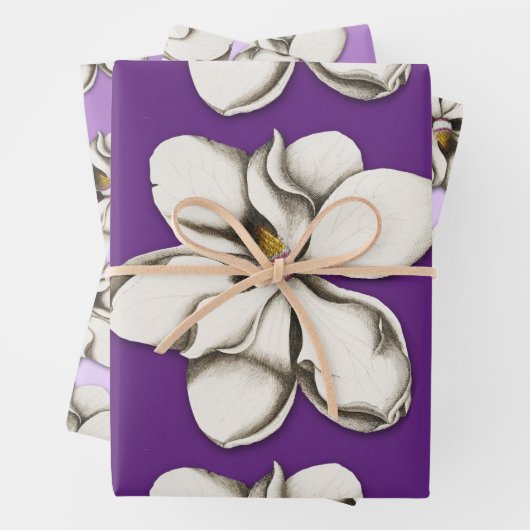 SüdMagnolische Blume Gemustertes Wrapping Paper Geschenkpapier Set (Beispiel)
