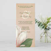 Südmagnolische Blume Hochzeit | Antik Einladung (Stehend Vorderseite)