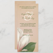 Südmagnolische Blume Hochzeit | Antik Einladung (Vorne/Hinten)