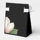 Südmagnolische Blume Hochzeit | Elegant Black Geschenkschachtel (Rückseite)