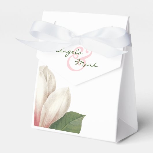 Südmagnolische Blume Hochzeit | Rosa und Weiß Geschenkschachtel (Vorderseite)