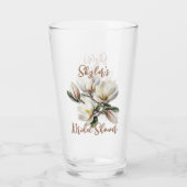 SüdMagnolische Blume - Kundenspezifisches Brautpar Glas (Rückseite)