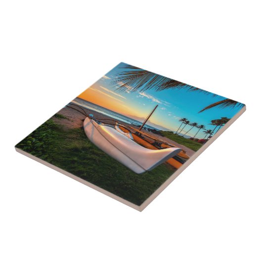 Südmaui-Strand an Sonnenuntergang | Maui, Hawaii Fliese (Seite)