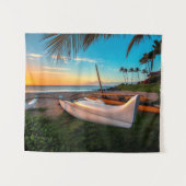 Südmaui-Strand an Sonnenuntergang | Maui, Hawaii Wandteppich (Vorderseite (Horizontal))