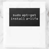 sudo apt-get install a life rechteckiger aufkleber (Tasche)