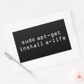 sudo apt-get install a life rechteckiger aufkleber (Umschlag)