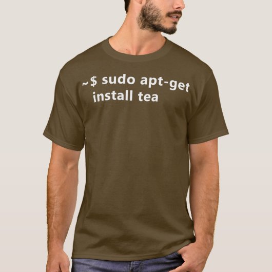 Sudo AptGet Install Tea Funny Linu T-Shirt (Vorderseite)