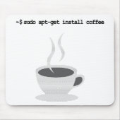 sudo passend-erhalten installieren Kaffee lustiger Mousepad (Vorne)