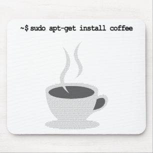 sudo passend-erhalten installieren Kaffee lustiger Mousepad