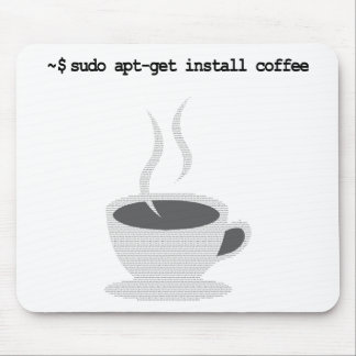 sudo passend-erhalten installieren Kaffee lustiger Mousepad