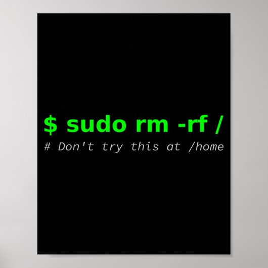 $ Sudo Rm -rf _ Don't Try This At _home Funny It L Poster (Vorne)