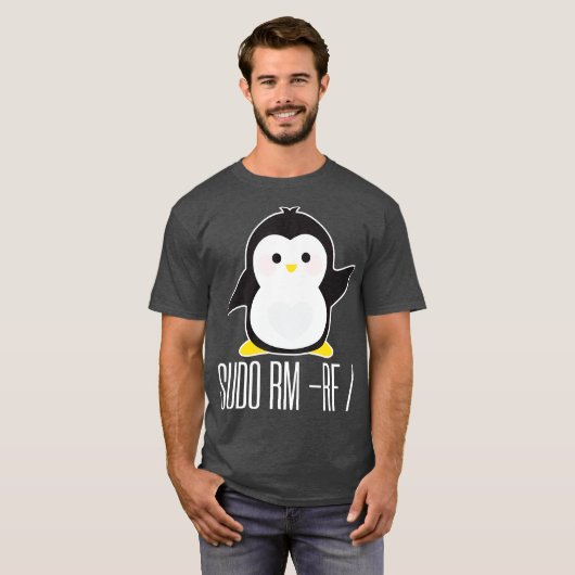 sudo rm rf Funny Linux sysadmin Befehl T-Shirt (Vorne ganz)