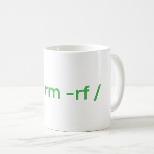 sudo rm - rf - LINUX PUN Kaffeetasse (VorderseiteRechts)