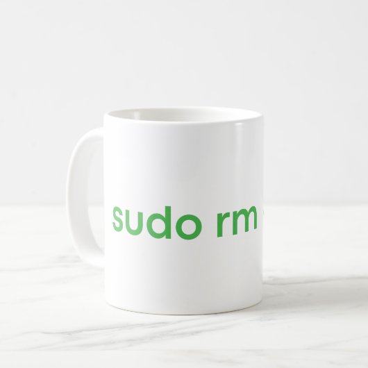 sudo rm - rf - LINUX PUN Kaffeetasse (Vorderseite Links)