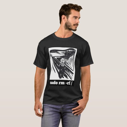 Sudo RM -RF Programmer Sysadmin Developer Joke Cod T-Shirt (Vorne ganz)