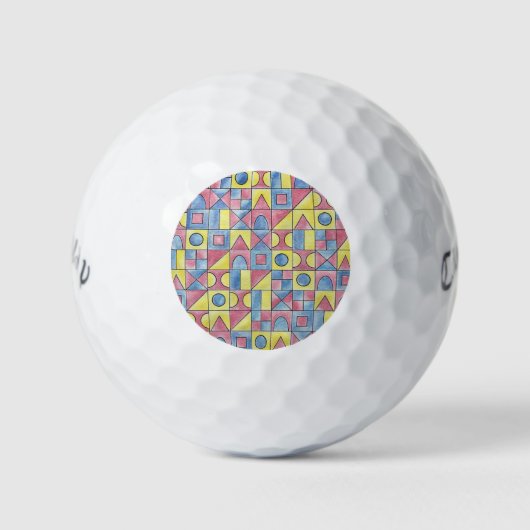 Sudoku 1-Modern Bauhaus Geometrische Wasserfarben  Golfball (Vorderseite)