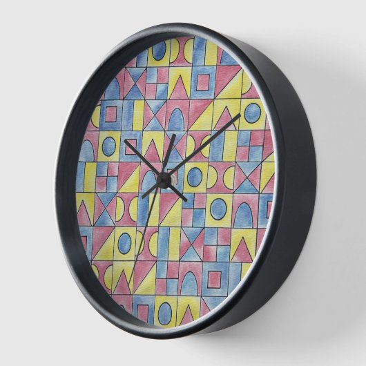 Sudoku 1-Modern Bauhaus Geometrische Wasserfarben  Uhr (Winkel)