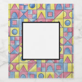 Sudoku 1-Modern Bauhaus Geometrische Wasserfarben Weinetikett (Einzelnes Label)