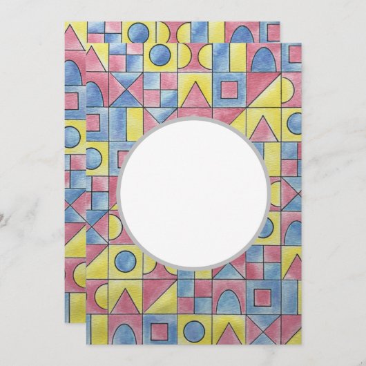 Sudoku 1-Modern Minimalistische Bauhaus Geometrisc Einladung (Vorne/Hinten)