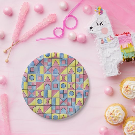 Sudoku 1-Modern Minimalistische Bauhaus Geometrisc Pappteller (Party)