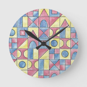 Sudoku 1-Modern Minimalistische Bauhaus Geometrisc Runde Wanduhr