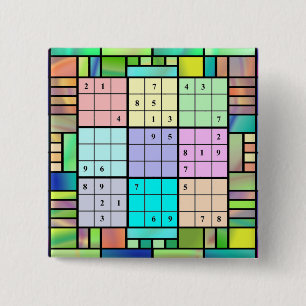Sudoku Buntglas-Entwurf Button