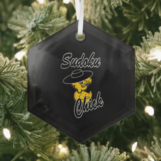 Sudoku Chick #4 Ornament Aus Glas (Insitu)
