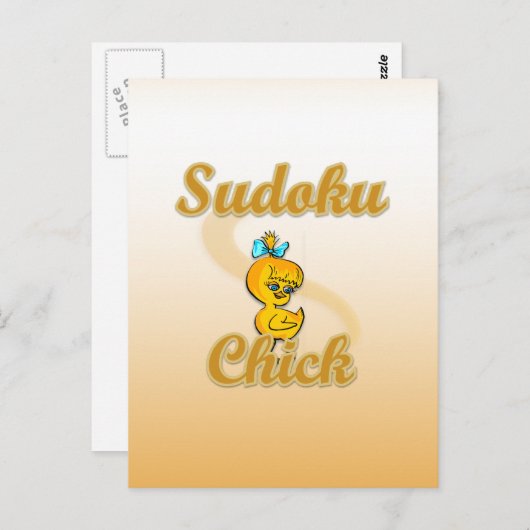 Sudoku Chick Postkarte (Vorne/Hinten)