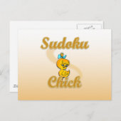 Sudoku Chick Postkarte (Vorne/Hinten)