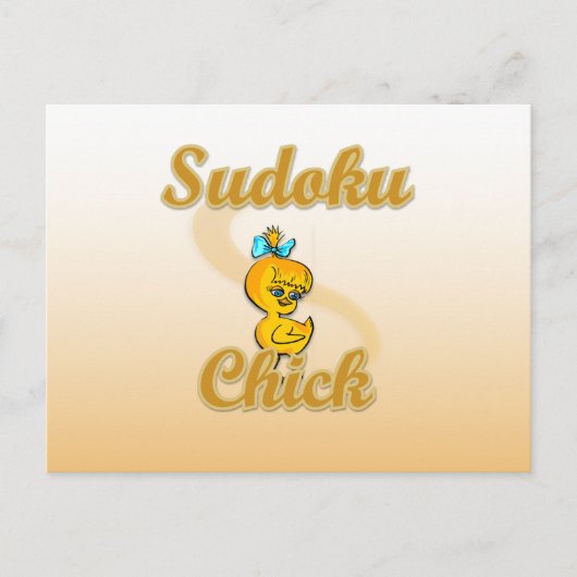 Sudoku Chick Postkarte (Vorderseite)
