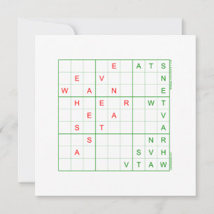 Sudoku Christmas Holiday Card - We've seen a star Feiertagskarte