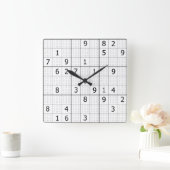 Sudoku Clock Quadratische Wanduhr (Zuhause)