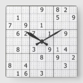 Sudoku Clock Quadratische Wanduhr (Vorderseite)