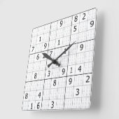 Sudoku Clock Quadratische Wanduhr (Winkel)