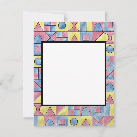 Sudoku Eine moderne geometrische Wasserfarben Kuns Mitteilungskarte (Vorderseite)